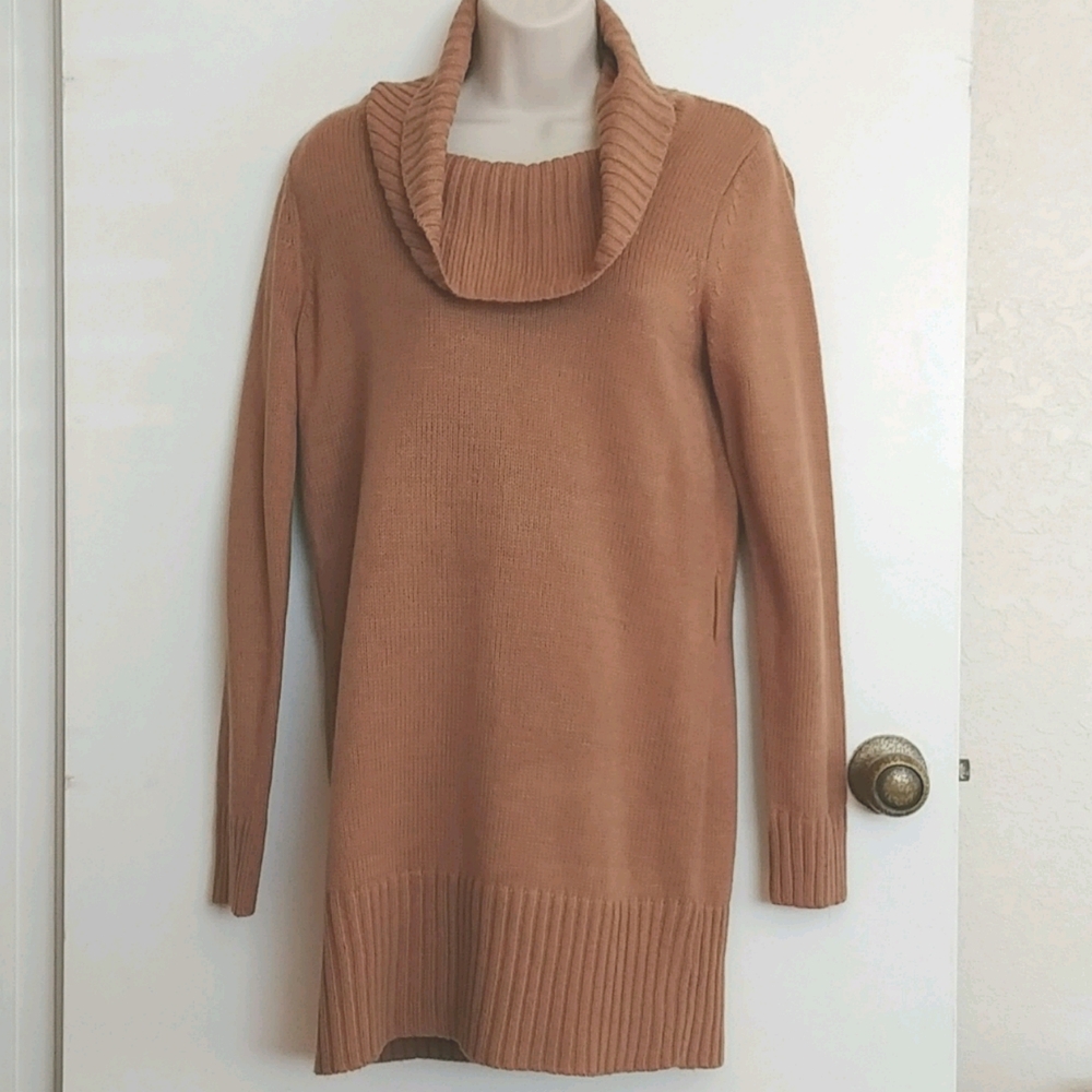 🆕NWOT Cowlneck Sweater Dress Tan